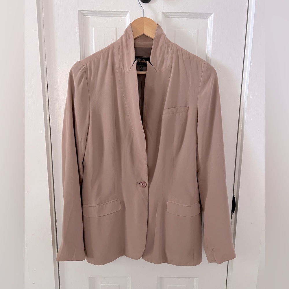 MADEWELL Silk Blazer in Dusty Rose, size 2